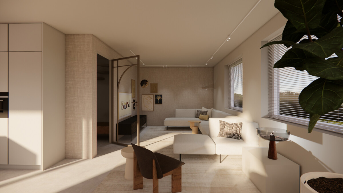 Render Borghuis Woonkamer Doorsnede