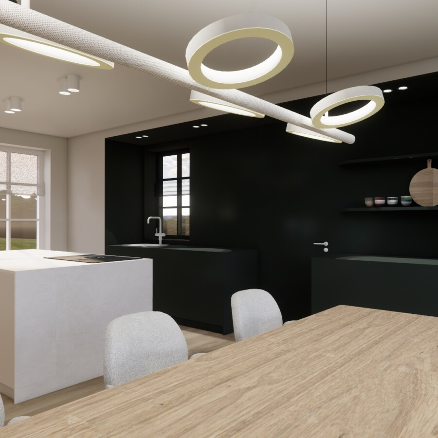 Render Vleuten keuken kastenwand